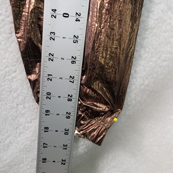 BLANK NYC Reversible Copper Gold Hooded Metallic Good Vibrations Bomber Jacket - Picture 6 of 16